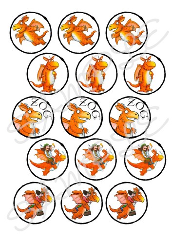 Zog edible cupcake toppers - toppers, x