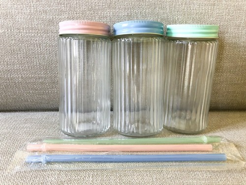 Mason drinking jars with straw