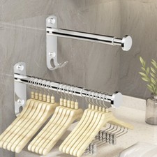 Foldable Clothes Hanger Storage Rack Wall-mounted Drying Hanger