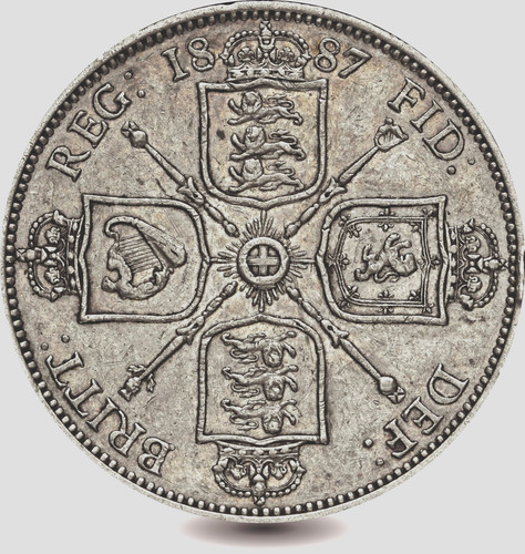 1887 victorian florin - florin, 2