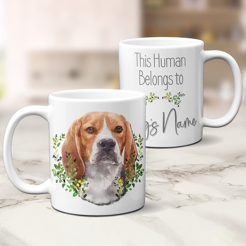 Personalised beagle dog mug - personalised,