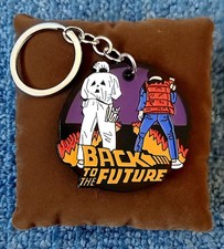 Back To The Future Delorean Marty Doc Metal Enamel Keyring Retro & Gift bag 