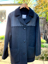 Gil Bret Fashion Grey And Black Colour Block Wool Blend Coat Size 36 UK 10