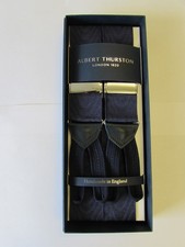 ALBERT THURSTON MOIRE NAVY RIGID BRAID END BRACES