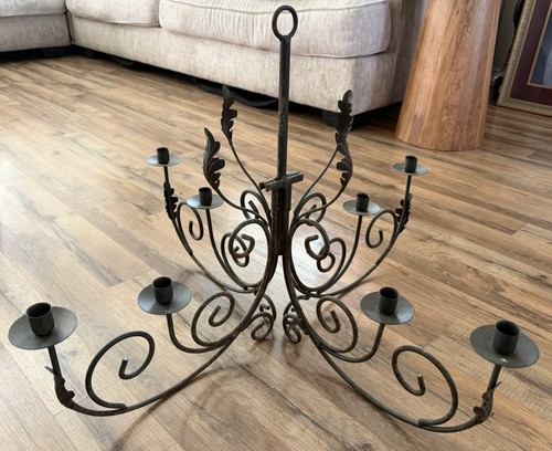 Vintage wrought iron light - vintage, 8-light