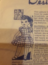 Original Vintage, large rag doll sewing pattern