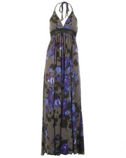 Firetrap Bellamy Maxi Dress Soft Stretch Jersey Purple Grey XL BNWT