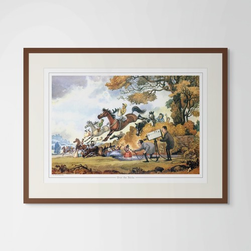Cartoon horse racing print - horse,