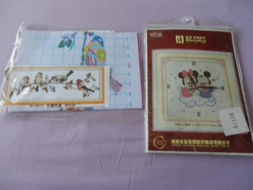 Cross stitch kits birds on - -,