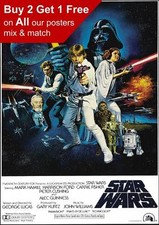 Star Wars Vintage Skywalker Movie Film Poster Print A5 A4 A3 A2 A1 A0