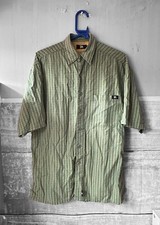 JCB Short Sleeve Collared Dress Shirt Size Small Chest: 46" Green Check.