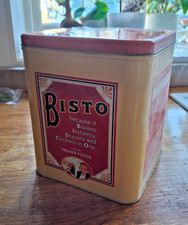 Large Retro Bisto Gravy Tin with Lid, Collectible, Advertisement