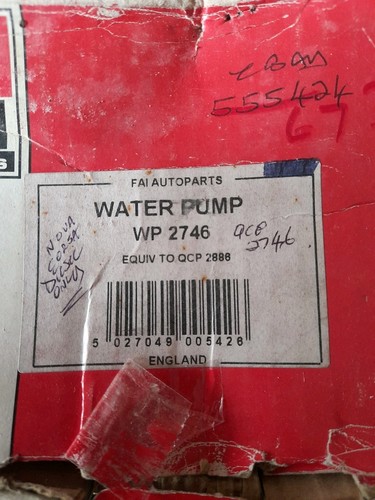 Water pump kadett corsa nova - pump, kadett,corsa,nova