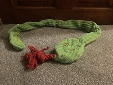 Squeaky Green Snake Dog Toy
