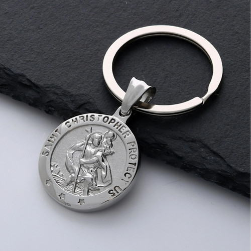 Steel silver saint christopher - steel,