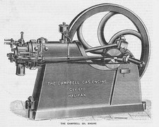 CAMPBELL of Halifax Gas Engine Antique Print 1893