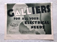 1937 ADVERT GALLIERS FOR