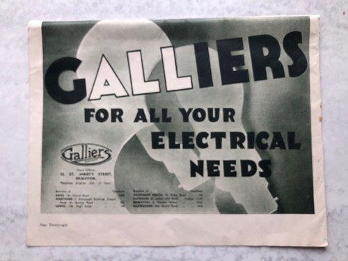 1937 advert galliers for - galliers,
