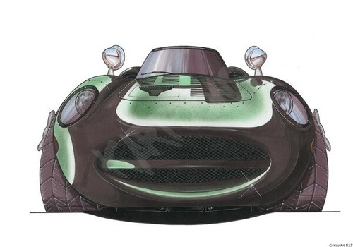 Jaguar xk13 green koolart - jaguar,