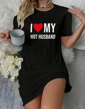 Women's Casual Letter Print Slim Fit Round Neck Dress