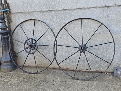 Pair large antique cast iron - pair,