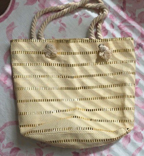 Lancôme beige woven - lancôme, bag