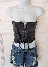 Black Lace-Up Corset Top |