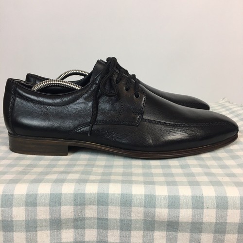 Rieker black leather derby - rieker,