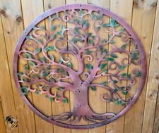 Tree of Life Wall Art Birds Garden Décor Metal with Patina Finish 60cm