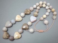 Lola Rose beige agate heart