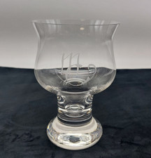 Stemmed Crystal Beer Glass With Semi Hollow Stem 450ml Etched Initials MCL