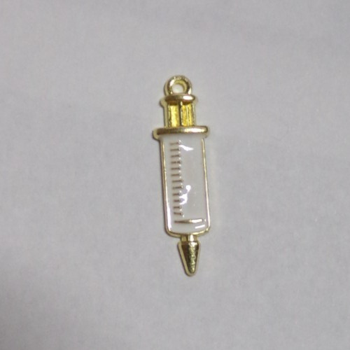White enamel gold tone - &,