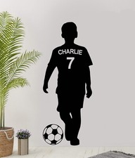 Personalised boys/Girls football player Wall sticker Home Decor Vinyl Decal FB1