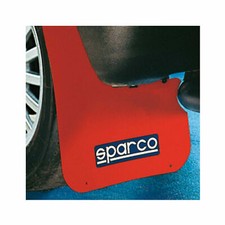 4 x Red Sparco Logo Rally Style Car Exterior Styling Mudflaps - Universal Fit
