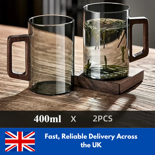 400ml glass cup walnut - glass,