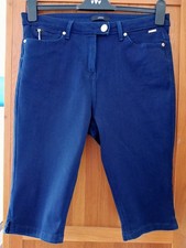 Ladies  PER UNA Navy Stretch Cropped Trousers/Pedal Pushers ,  Size 14