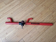 Old Style Rambo Car Steering Wheel Crook Lock Heavy Duty Van Adjustable - 1 Key