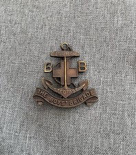 The Boys Brigade Sure Stedfast Bronze Tone Anchor Vintage Pin Badge