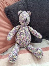 Handmade Grin & Bear It London Floral Liberty Print Bear