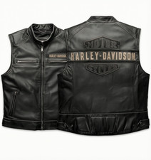 Men Black Leather Motorcycle