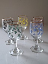 5 Vintage Liqueur Glasses