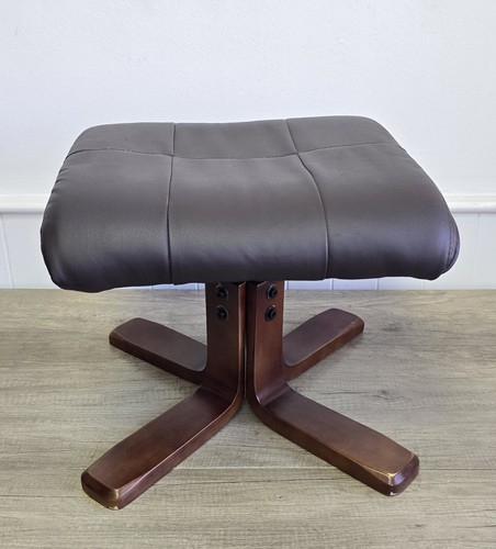 Vintage sloped footstool brown - sloped,