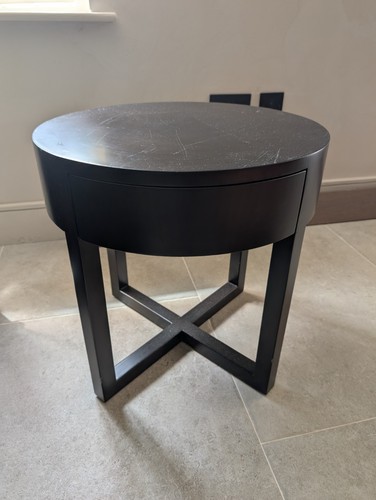 Dark brown side table with - brown,