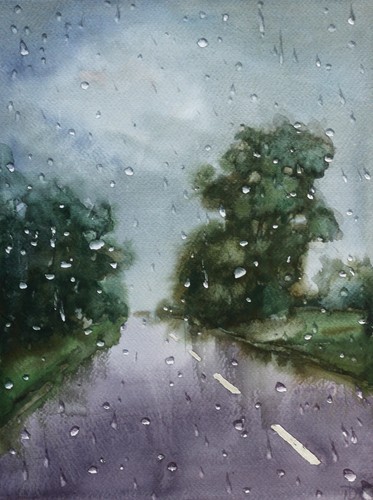 Original watercolor landscape - original,