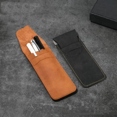 Vintage leather pen case - vintage,