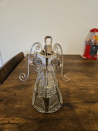 Glass angel tealight holder - glass,