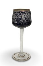 Moser Cut Crystal Gilt Wine