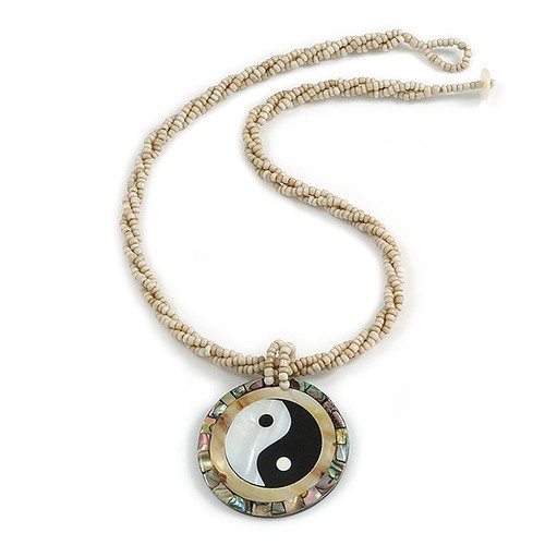 Mother pearl yin yang - pearl, yang'