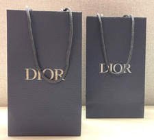 2x Dior Navy Paper Bag Flap Design  With Silver Letters 26cmx15cmx8cm
