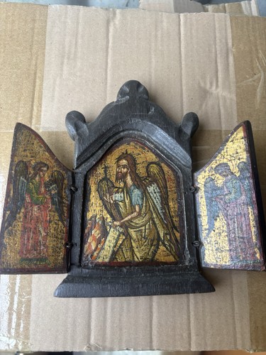 Vintage orthodox triptych icon - vintage,